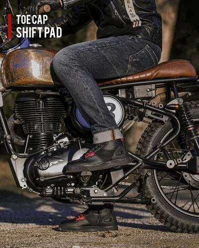 Miniatura 8 de Grapelet Zapatos de motocicleta para hombre, antideslizantes, botas protectoras de motocross con cremallera lateral, soporte de tobillo