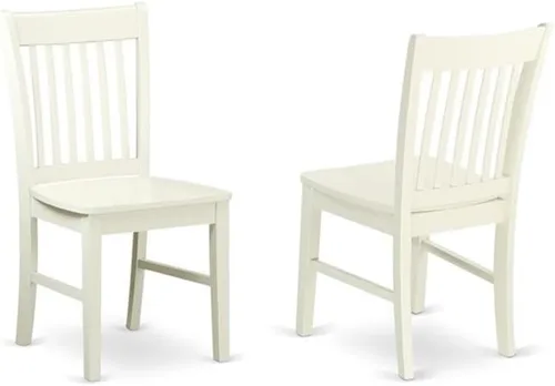 Miniatura 4 de East West Furniture DMNF3-LWH-W - Juego de comedor de 3 piezas que contiene una mesa de comedor redonda con gotas y 2 sillas de cocina, 42 x 42