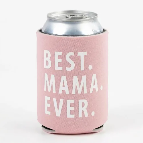Enfriadores con texto en inglés "Best Mama Ever" (Best Mama Ever) con el texto en inglés "Best Mama Ever", "Best Dad Can Coolers", divertidas fundas