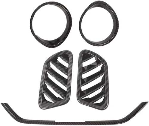 Miniatura 7 de MUXEE para Kia Forte 2019-2024 5PCS ABS Fibra de Carbono Centro Control Aire Acondicionado Marco Salpicadero Superior Salida de Viento Cubierta