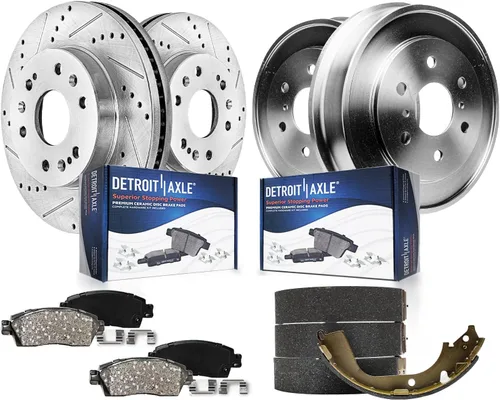 Miniatura 32 de Detroit Axle - Pinza de freno de disco del lado del conductor trasero de repuesto de pastillas de freno de cerámica para Lexus HS250h 2010 2011 2012