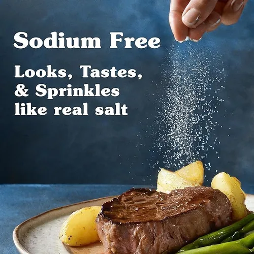 Miniatura 2 de Nu Salt Sustituto de sal sin sodio, contiene cloruro de potasio, alternativa a la sal de mesa, vegano, bueno para papas fritas, pretzels, papas