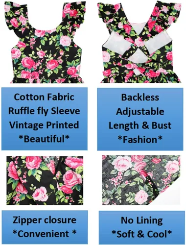 Miniatura 263 de Vestido de verano para niña, de algodón, con diseño floral