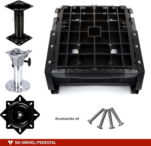 Miniatura 6 de Premium Marine - Un par de asientos plegables para barco con respaldo bajo/respaldo alto, asientos marinos de pesca con tornillos de acero inoxidable