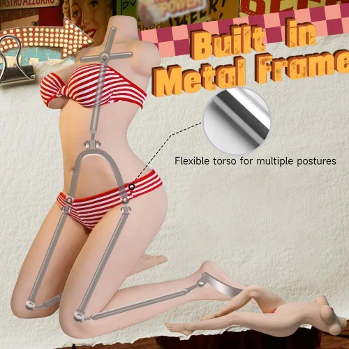 Miniatura 3 de Muñeca sexual realista de 52.3 libras con pierna, masturbador masculino con coño de pecho relleno de gel, muñecas sólidas de TPE para sexo, muñeca