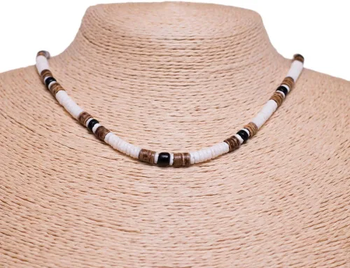 Miniatura 5 de BlueRica Collar de cuentas de concha de coco y puka (18")