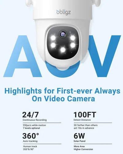 Miniatura 2 de Cámara Solar de Seguridad para Exteriores - Cámaras de Seguridad de Grabación AOV 24/7 Inalámbricas para Exteriores con Vista de 360°, Seguimiento