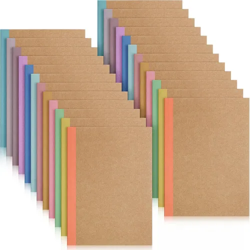 Miniatura 16 de Harloon A5 Composition Notebook Journals 8 x 5.75 in College Ruled Kraft Notebooks with Rainbow Spines Small Lined Composition Book for Office