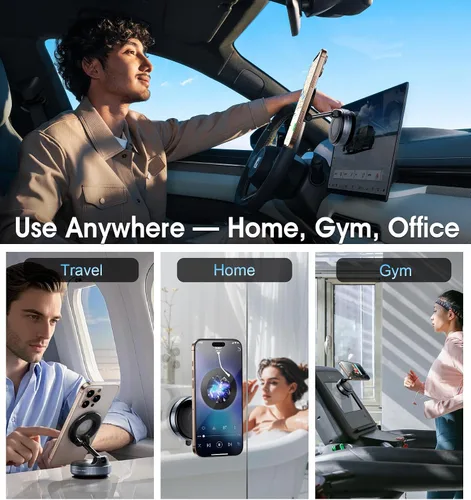 Miniatura 7 de REOKILY Soporte magnético de teléfono para automóvil mejorado al vacío 2026, reforzado en 360°, 96 libras, soporte de teléfono con ventosa ultra