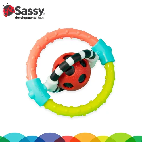 Miniatura 2 de Sassy Anillo flexible giratorio y masticable con giradores de doble acción, para mayores de 0 meses