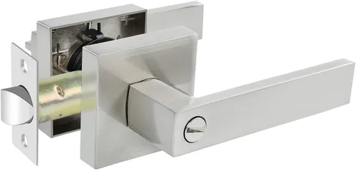Miniatura 14 de KAMOTA Palancas de puerta de privacidad, 1 paquete de manijas de puerta de color negro mate, cerraduras de puerta de cama y baño, cerraduras