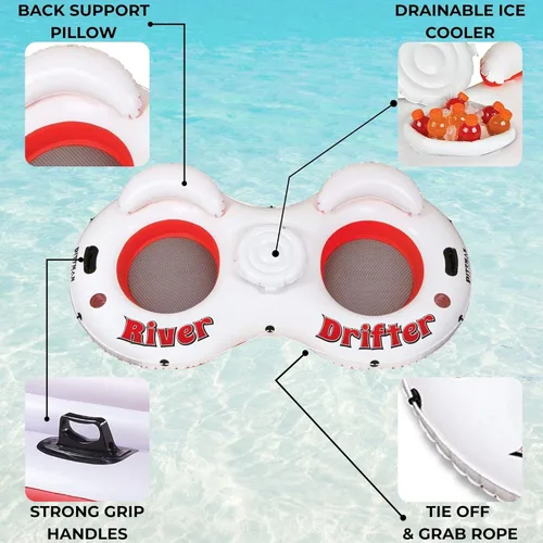 Miniatura 3 de Pittman Outdoors - Inflatable Tubes for Floating on Rivers, Lakes or Pools - 1 & 2 Person Double River Tube for Floating & Inflatable River Tubes