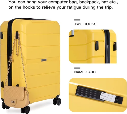 Miniatura 2 de Travelhouse Juego de equipaje, 3 piezas de maleta con ruedas giratorias, cerraduras TSA para equipaje de 20 pulgadas, 24 pulgadas y 28 pulgadas