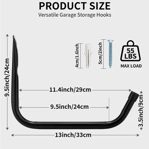 Miniatura 2 de Ganchos de almacenamiento de garaje resistentes, estante colgante para colgar en la pared para tabla de surf, escalera, bicicleta, sillas plegadas