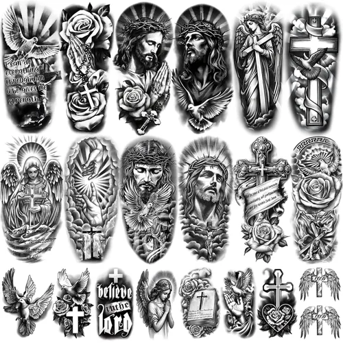 Miniatura 11 de Yazhiji 49 hojas de tatuajes temporales para mujeres y hombres 3D extra grandes, impermeables, sexy, flores, kits de tatuajes falsos Color flower