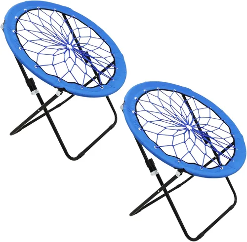 Miniatura 10 de Silla Bungee Portátil Plegable, Silla Dish Silla de Juego Bunjo para Exteriores e Interiores y Camping y BBQ (Rosa)