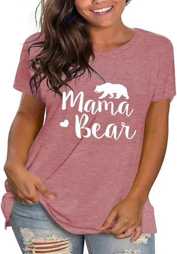 Miniatura 2 de Camisetas de manga corta para mujer con estampado de mamá de talla grande