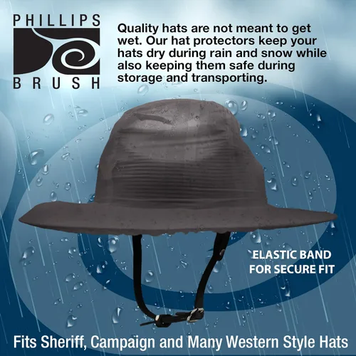 Miniatura 5 de Phillips Brush Gorra de lluvia reutilizable cubierta protectora para sombrero y bolsa de transporte