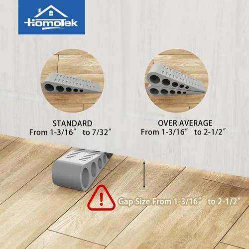 Miniatura 4 de HOMOTEK Paquete de 10 topes de puerta de goma con cuña para puertas de puerta, protectores de pared para piso e parte inferior de la puerta con Gris