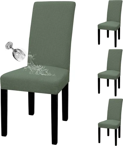 Miniatura 19 de Easy-Going - Juego de 2 fundas para sillas de comedor 100% impermeables, de tela Jacquard elástica, fundas protectoras removibles y lavables