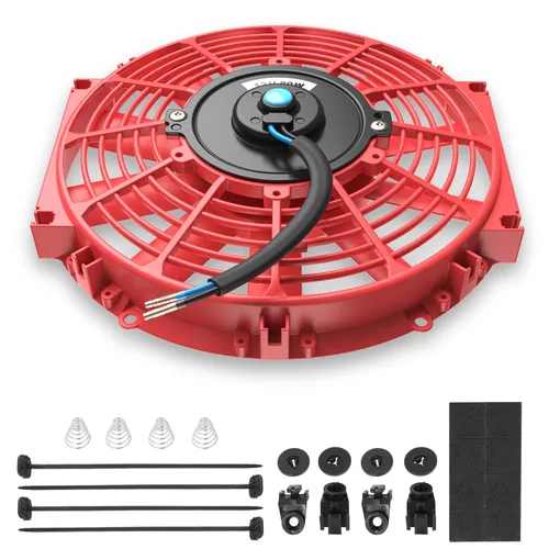 Miniatura 14 de Auto Dynasty Ventilador de radiador eléctrico, conjunto universal de ventilador de refrigeración de radiador de 7 pulgadas con kit de relé de Negro