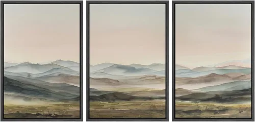 Miniatura 148 de SIGNWIN Lienzo enmarcado para pared, arte con pinceladas de flujo neutro en tonos beige abstractos, ilustraciones, arte moderno, decorativo