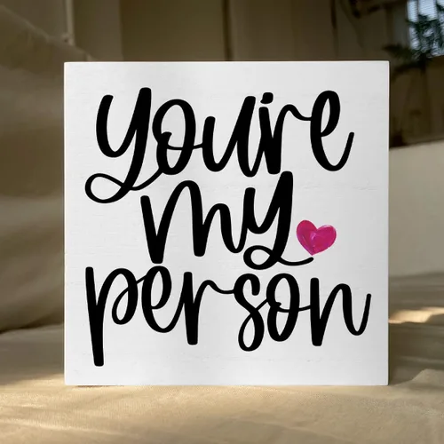 Miniatura 5 de Cartel de madera con cita de la amistad, caja de madera, estilo rústico de granja, con texto en inglés "You Are My Person", placa de bloque