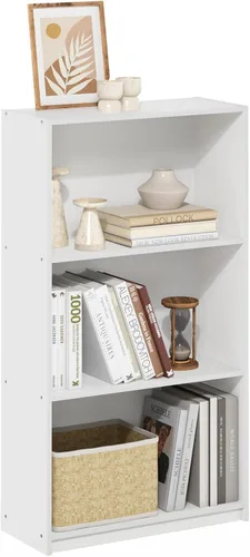 Miniatura 19 de Furinno Basic - Estantería de almacenamiento para librerías de 3 niveles, nogal oscuro