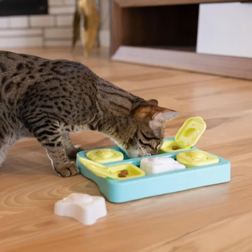 Miniatura 7 de Catstages Kitty Cube Juguete Rompecabezas Interactivo de Premios para Gatos, Azul