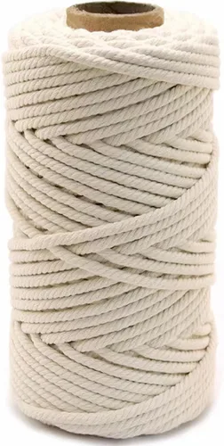 Cuerda de algodón de macramé de 0.197 in x 164 pies para manualidades, joyería, decoración del hogar, envoltura de regalos