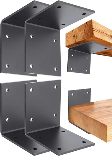 Miniatura 13 de 2 soportes en L extremadamente resistentes, soporte de esquina de acero de 6 x 5 pulgadas, soporte de ángulo de 90 grados de grosor de 0.22 pulgadas