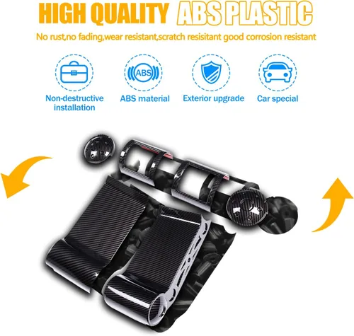 Miniatura 3 de Panel decorativo de marco de salida de aire lateral de tablero de automóvil ABS para Toyota FJ Cruiser (XJ10) 2007-2022, kit de ventilación de aire