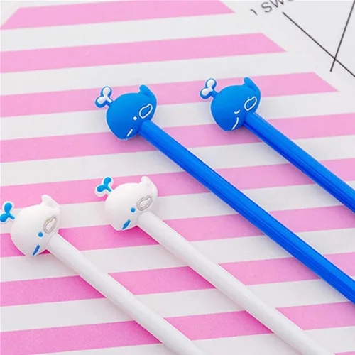 Miniatura 9 de Moda lindo colorido Kawaii encantador colorido animal pez ballena gel bolígrafos oficina escuela papelería pluma (8PCS)