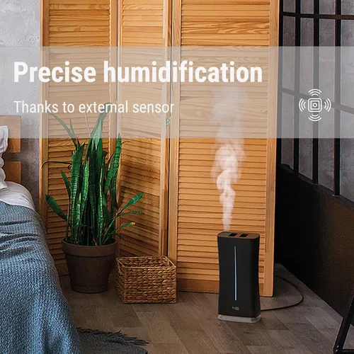 Miniatura 4 de Stadler Form Humidificador Eva con WiFi, sensor de humedad externo, modo automático, para habitaciones de hasta 860 pies cuadrados, nebulizador Negro