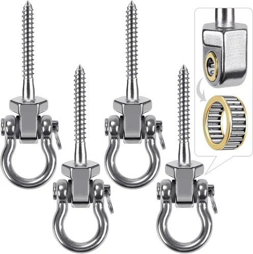 Miniatura 11 de BeneLabel Ganchos de columpio resistentes con rodamientos, juego de 6 herrajes de acero inoxidable 304 para vigas de madera y metal, ideal para 6