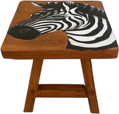 Miniatura 5 de OMA Giraffe Design - Taburete de madera con diseño de jirafa, taburete de animales hecho a mano para acento decorativo, jardín y regalo