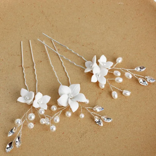 Miniatura 2 de Accesorios para el cabello de novia, 3 piezas de cristal para el cabello, hecho a mano con diamantes de imitación para mujeres, niñas, damas