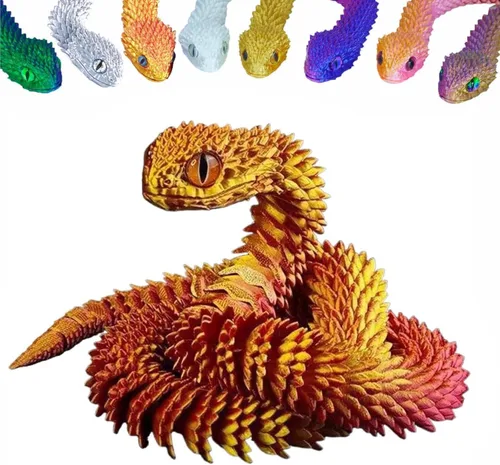Miniatura 22 de Conjunto de Animales Impresos en 3D Juguetes de Serpiente Impresos en 3D Juguete Fidget Articulado Flexible Impreso en 3D Animales Impresos en 3D