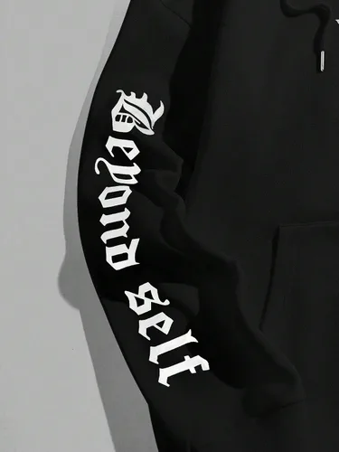 Miniatura 5 de GORGLITTER Conjunto deportivo de 2 piezas para hombre, sudadera con capucha y estampado de letras florales