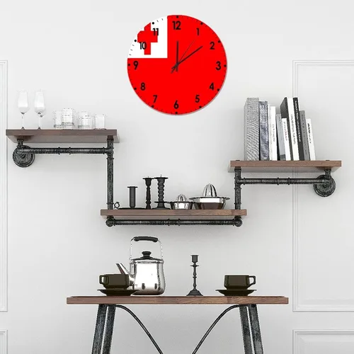 Miniatura 408 de Cheyan Reloj de pared con bandera de Canadá de 12 pulgadas, silencioso, sin tictac, de PVC, funciona con pilas, reloj redondo decorativo, regalo