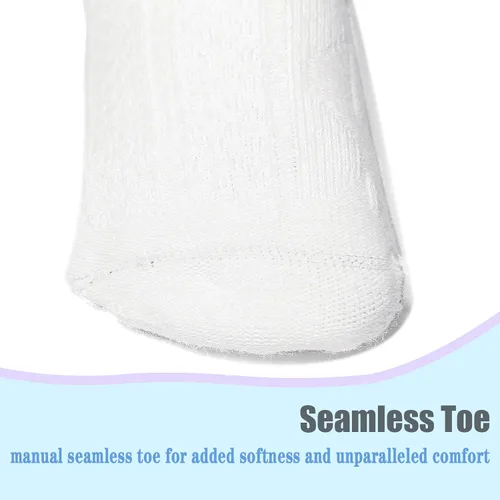 Miniatura 25 de Mini angel Calcetines altos hasta la rodilla para bebé, calcetines largos de punto trenzado, calcetines de algodón sin costuras, para recién 5 pares