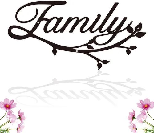 Letreros familiares de metal, negro, 12 x 7.99 pulgadas, estilo moderno, montaje en pared, perfecto para decoración del hogar, regalos