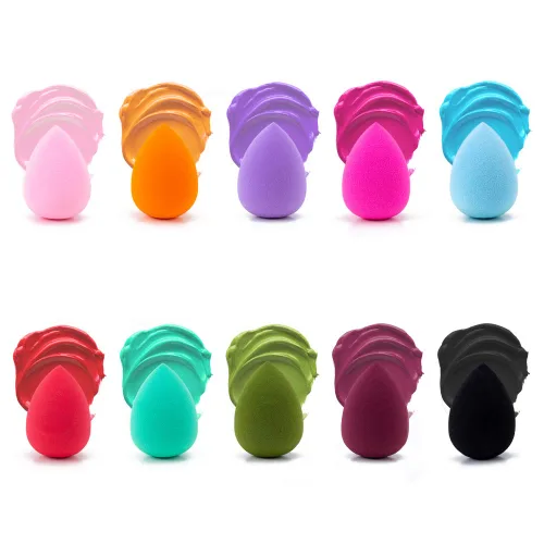 Miniatura 7 de AJOKE Juego de esponjas de maquillaje perfectas para líquidos, esponjas de maquillaje de belleza multicolores, 10 piezas