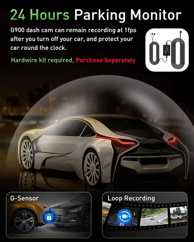 Miniatura 6 de Cámara de salpicadero delantera y trasera, cámara doble WiFi 4K+1080P para automóviles con aplicación, grabadora de salpicadero de 3" IPS, visión
