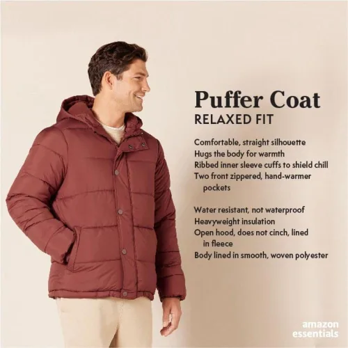 Miniatura 2 de Tienda Essentials Men's Heavyweight Hooded Puffer Coat