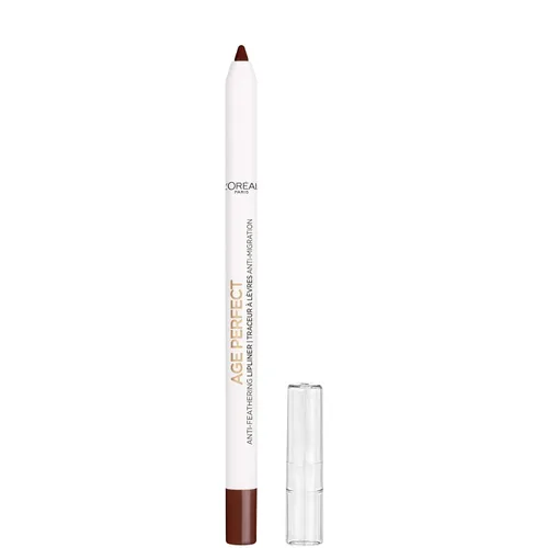 L'Oréal Paris Age Perfect - Delineador de labios antiplumas, color piel especiada Chocolate oscuro