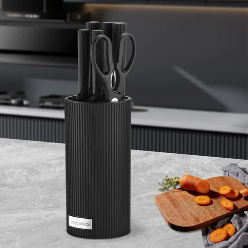 Juego de Cuchillos - Juego de Bloque de Cuchillos de 7 Piezas, Juego de Cuchillos para Cocina con Tijeras y Soporte Compacto, Cuchillo de Chef