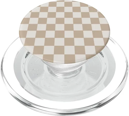Miniatura 7 de PopSockets PopGrip con patrón clásico a cuadros de vainilla y crema vintage