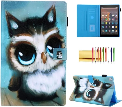 Miniatura 15 de Funda tipo cartera para tableta Amazon Fire HD 10 (5ª generación/7ª generación/9ª generación), soporte plegable delgado