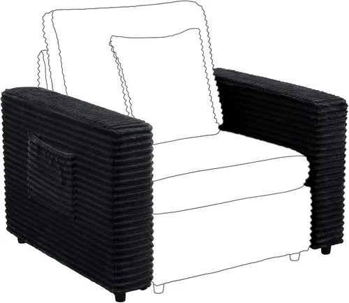 Miniatura 17 de RARZOE Módulo de Reposabrazos para Sofá Seccional Modular, Reposabrazos de Pana Módulo de Sofá Modular Parte Lateral para Sala de Estar Sofá